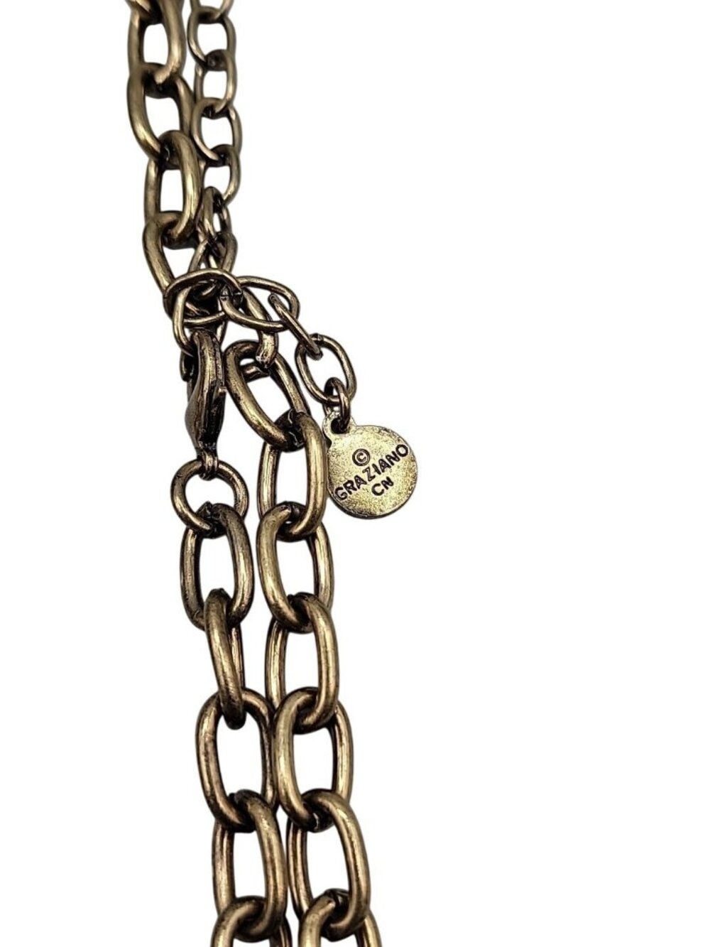 RJ Graziano CN Large Crystal Statement Pendant Necklace 40" Chunky Gold Tone - Picture 13 of 16
